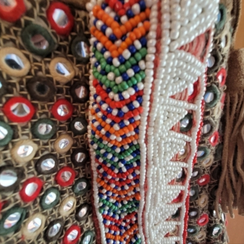Gypsy05 Beaded Boho Suede Embellished Bag - Picture 10 of 12